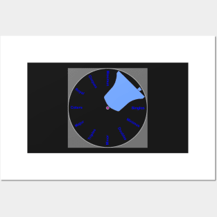 Bell Tower Wall Clock - Sky Blue Posters and Art